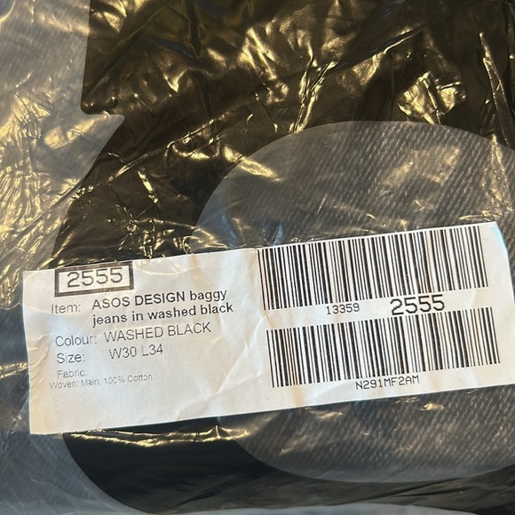 ASOS DESIGN baggy jeans in washed black 30 x 34 - Picture 8 of 8